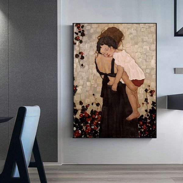 classic artist gustav klimt a mother holding child oil painting on canvas poster and prints wall art picture for home decoration
classic artist gustav klimt a mother holding child oil painting on canvas poster and prints wall art picture for home decoration
