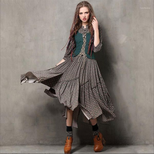 retro ethnic style print cotton linen long dress women fake two piece tunic combo dresses femlae green 3/4 sleeve maxi dress1, Black;gray
retro ethnic style print cotton linen long dress women fake two piece tunic combo dresses femlae green 3/4 sleeve maxi dress1, Black;gray