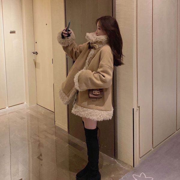 beijing elegant faux fur coat women winter thick warm soft fleece jacket pocket zipper outerwear overcoat coat, Black
beijing elegant faux fur coat women winter thick warm soft fleece jacket pocket zipper outerwear overcoat coat, Black