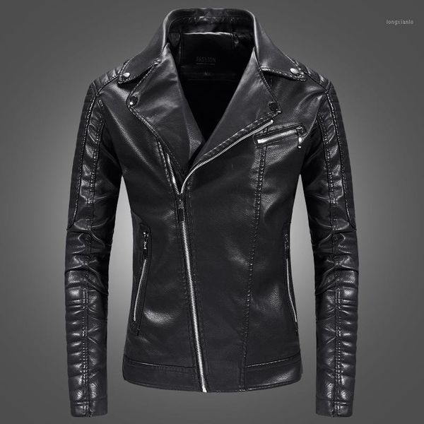 leather jacket men casual 2020 autumn fashion design motorcycle biker pu jacket male slim fit zipper turndown collar coat hx5751, Black
leather jacket men casual 2020 autumn fashion design motorcycle biker pu jacket male slim fit zipper turndown collar coat hx5751, Black