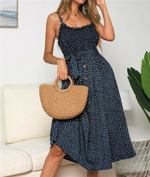 2020 new women summer sleeveless polka dot beach dress ladies stretch holiday sundress maxi dress female dress, Black;gray
2020 new women summer sleeveless polka dot beach dress ladies stretch holiday sundress maxi dress female dress, Black;gray