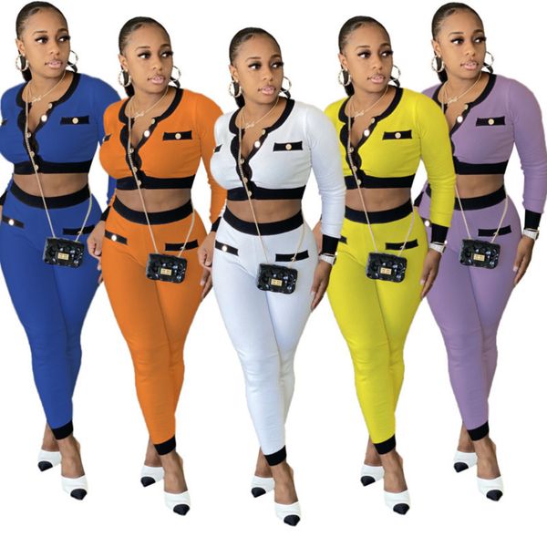 fashion women clothes exposed belly slim solid color two piece set tracksuit ladies casual black border pants sports suit 67, White
fashion women clothes exposed belly slim solid color two piece set tracksuit ladies casual black border pants sports suit 67, White
