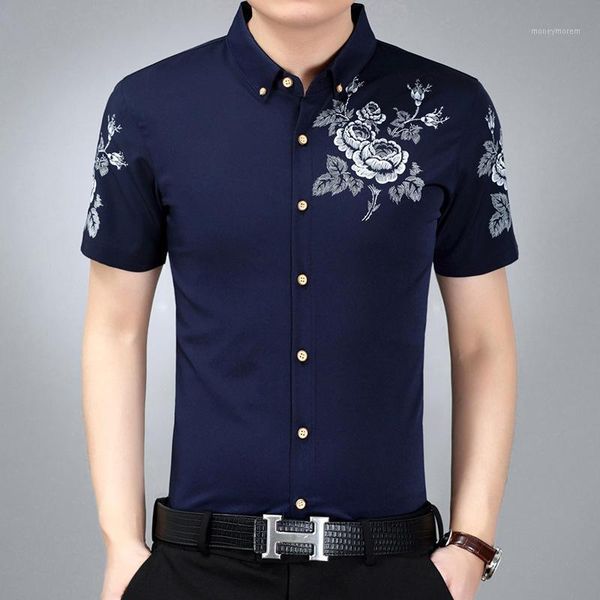uwback summer casual shirts men 2017 fashion print floral short sleeve silk shirts homme navy white formal slim 3xl xa1401, White;black 
uwback summer casual shirts men 2017 fashion print floral short sleeve silk shirts homme navy white formal slim 3xl xa1401, White;black