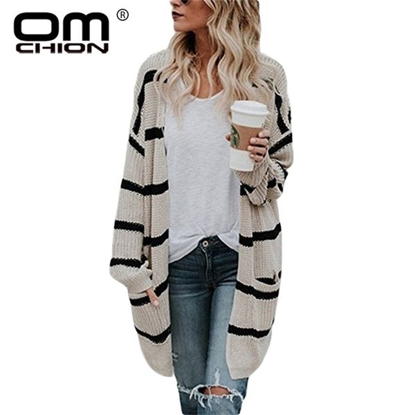 omchion plus size 3xl autumn korean striped long cardigan women loose pockets vintage knit sweater jacket red jumper ls94 y200910, White;black
omchion plus size 3xl autumn korean striped long cardigan women loose pockets vintage knit sweater jacket red jumper ls94 y200910, White;black