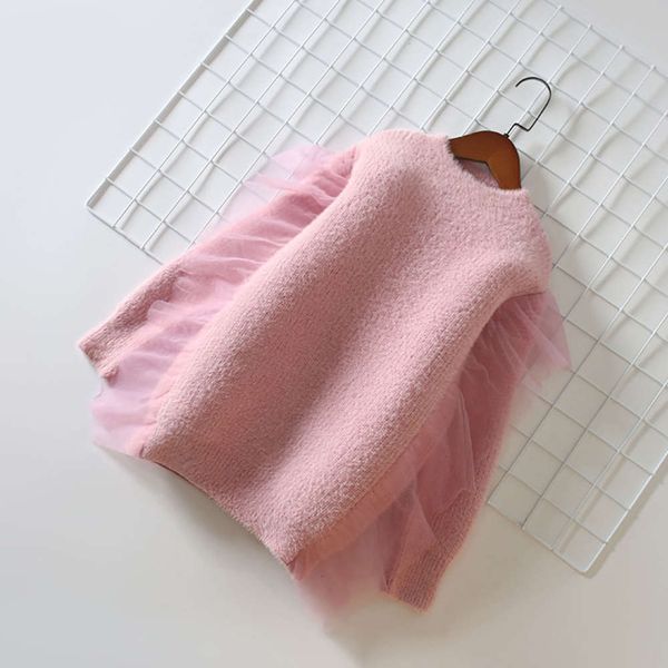 long autumn and winter 2020 mid mink cashmere children's girls' thickened stitched mh sweater, Blue
long autumn and winter 2020 mid mink cashmere children's girls' thickened stitched mh sweater, Blue