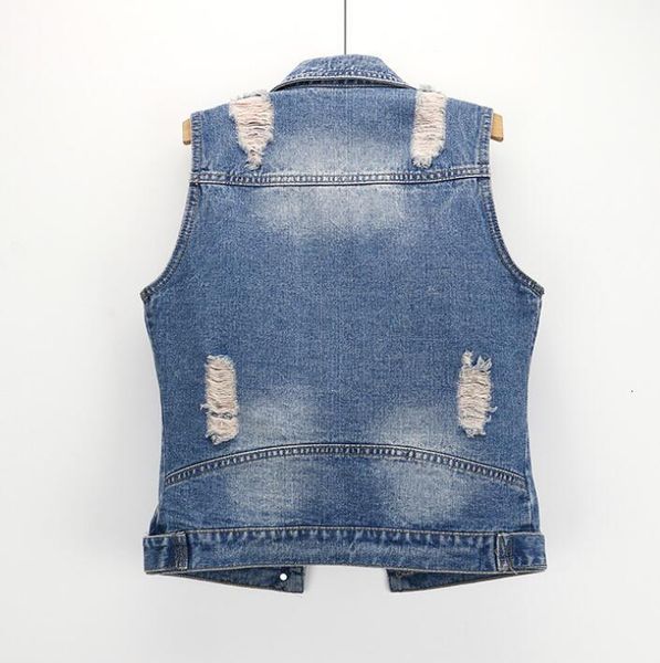 torn-up fashion jeans vintage autumn denim female vest girls without sleeves jacket outwear sf3g, Black;white
torn-up fashion jeans vintage autumn denim female vest girls without sleeves jacket outwear sf3g, Black;white