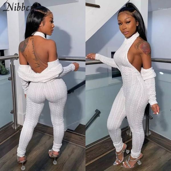 nibber elegant rib knit 2 piece set women fall short backless halter bodycon jumpsuit outfit casual activity streetwear1, Black;white
nibber elegant rib knit 2 piece set women fall short backless halter bodycon jumpsuit outfit casual activity streetwear1, Black;white