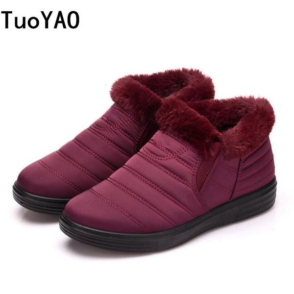 non-slip snow boots 2020 new women boots warm winter waterproof mother shoes winter women shoes plus velvet cotton, Black