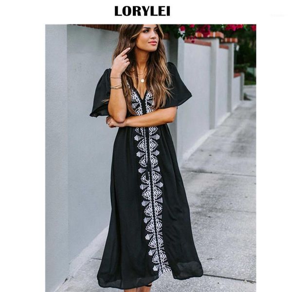 party dresses 2021 elegant flare sleeve v-neck high waist summer beach dress plus size women street wear black embroidered midi q10421, White;black
party dresses 2021 elegant flare sleeve v-neck high waist summer beach dress plus size women street wear black embroidered midi q10421, White;black