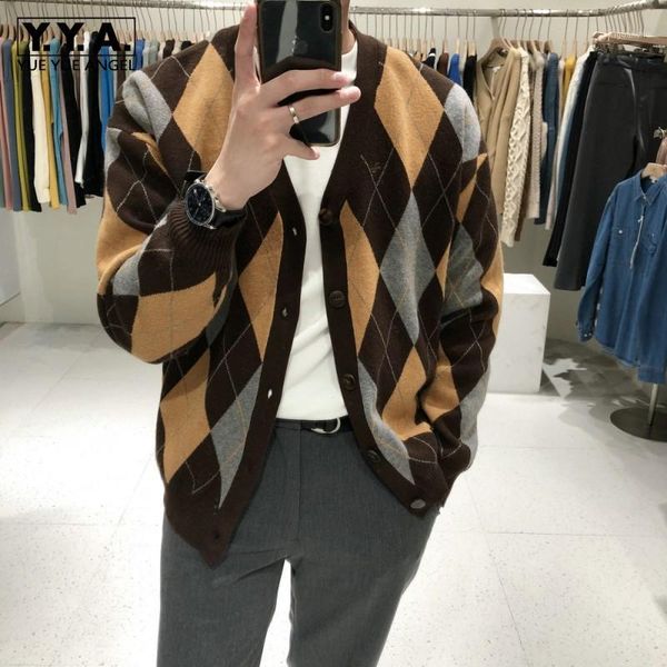 2020 autumn new mens rhombus plaid sweater cardigan v neck long sleeve knitted outwear coat single breasted knitwear cardigans1, White;black
2020 autumn new mens rhombus plaid sweater cardigan v neck long sleeve knitted outwear coat single breasted knitwear cardigans1, White;black