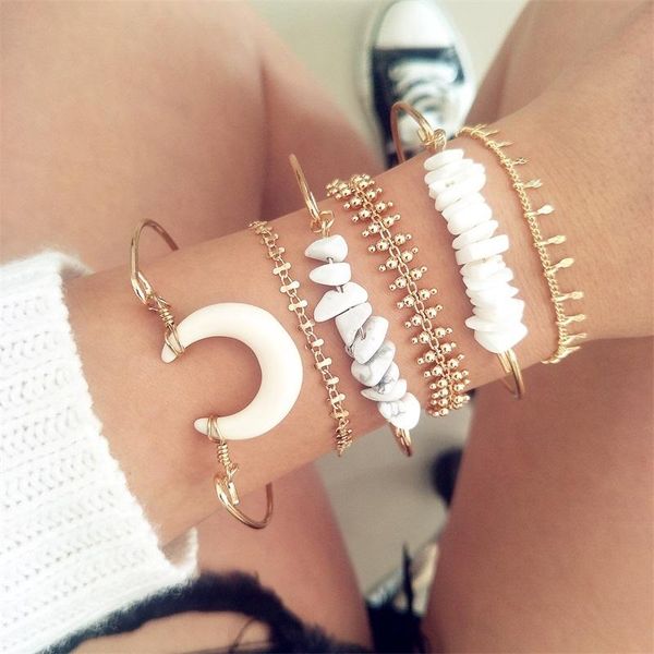 6pcs / set женский bracele изысканный moon beads ананас браслеты женщины моды цепи gem открытие золота многослойный браслет set, Black
6pcs / set женский bracele изысканный moon beads ананас браслеты женщины моды цепи gem открытие золота многослойный браслет set, Black