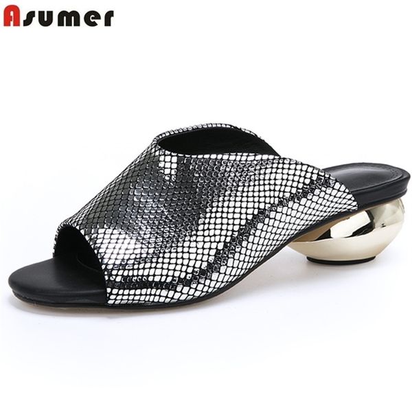 asumer plus size 33-43 new 2020 women sandals round heels open toe slingback summer shoes ladies dress shoes female mules y200702, Black 
asumer plus size 33-43 new 2020 women sandals round heels open toe slingback summer shoes ladies dress shoes female mules y200702, Black