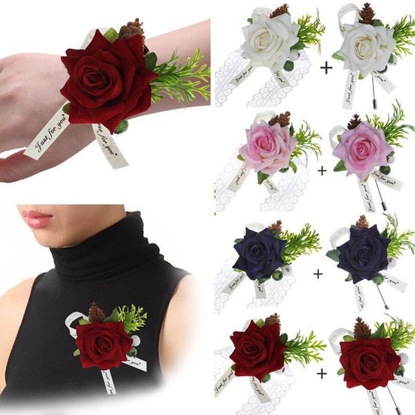 

decorative flowers & wreaths wedding corsage boutonniere wrist band bridesmaid hand custom for accessories brooches1