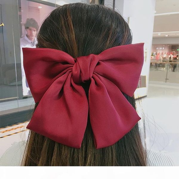 fj279 big bow hairpin female wine red ins net red same style korean silk back head spring clip hair ornament, Black;brown
fj279 big bow hairpin female wine red ins net red same style korean silk back head spring clip hair ornament, Black;brown