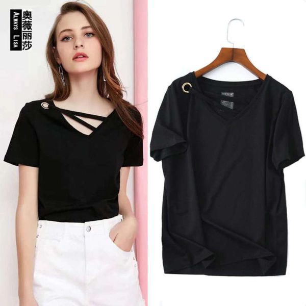 new v-neck fashion short sleeve mercerized summer silken cotton solid loose t-shirt, Black;gray
new v-neck fashion short sleeve mercerized summer silken cotton solid loose t-shirt, Black;gray