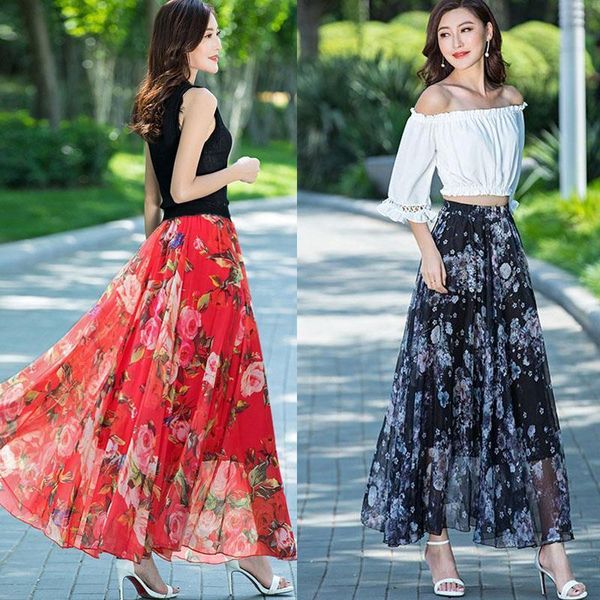tingyili 12 color long skirt summer floral print beach boho skirt elegant maxi women skirt, Black
tingyili 12 color long skirt summer floral print beach boho skirt elegant maxi women skirt, Black