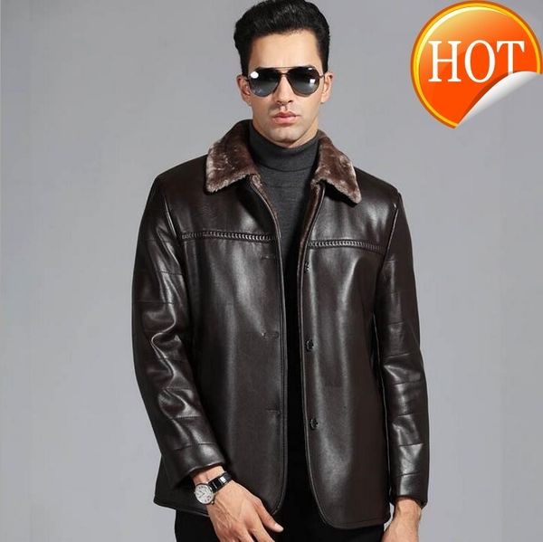 men new arrival genuine coat sheepskin men's jacket leather winter jackets mens ems plus size m-4xl, Black
men new arrival genuine coat sheepskin men's jacket leather winter jackets mens ems plus size m-4xl, Black