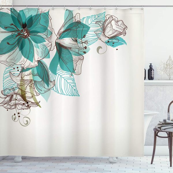 turquoise shower curtain flowers buds leaf at the left corner season celebrating theme bathroom decor set
turquoise shower curtain flowers buds leaf at the left corner season celebrating theme bathroom decor set