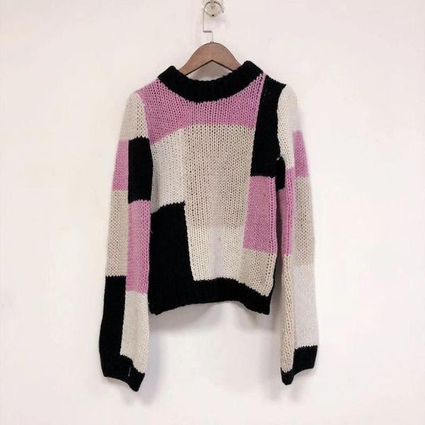 women's sweaters 2021 autumn winter women knitted sweater o-neck long sleeve color patchwork jumper knitwear female pullover, White;black
women's sweaters 2021 autumn winter women knitted sweater o-neck long sleeve color patchwork jumper knitwear female pullover, White;black