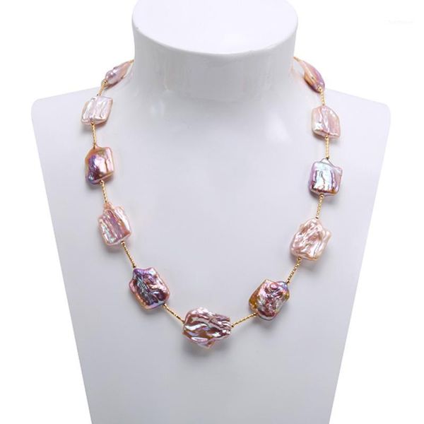 charming wholesale white baroque pearl necklace 16.5-22mm natural lavender south sea necklace party wedding jewery1, Silver