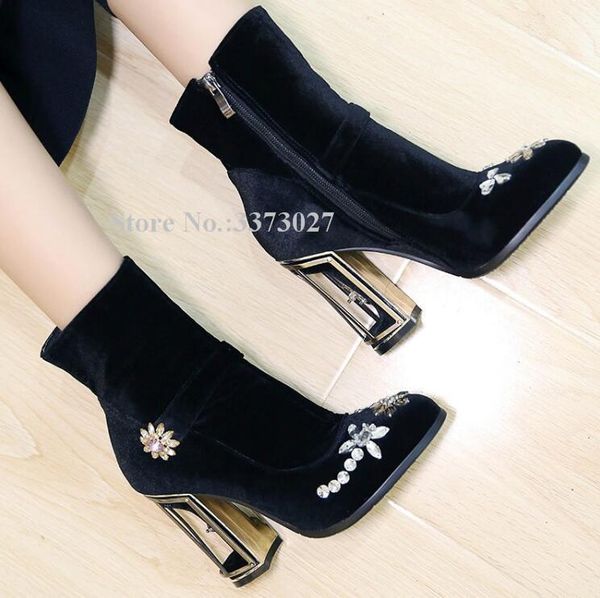 new velvet rhinestone strange style heel women ankle boots elegant pink black crystal chunky heel short boots lady wedding shoes
new velvet rhinestone strange style heel women ankle boots elegant pink black crystal chunky heel short boots lady wedding shoes