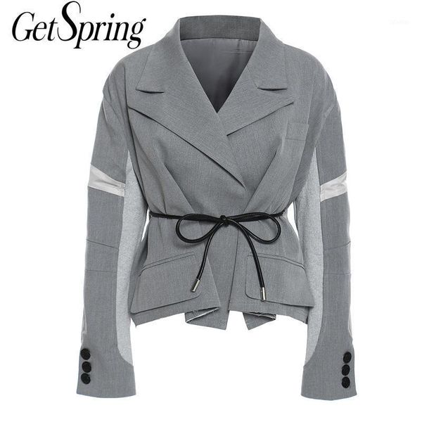 getspring women blazer patchwork irregular women blazers jackets asymmetry color matching bandage gray womens blazer long sleeve1, White;black
getspring women blazer patchwork irregular women blazers jackets asymmetry color matching bandage gray womens blazer long sleeve1, White;black