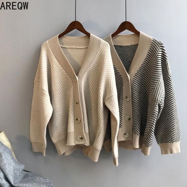 women's knits & tees women oversized sweater cardigans autumn spring v-neck knitted striped long sleeve poncho sweaters pull femme, White
women's knits & tees women oversized sweater cardigans autumn spring v-neck knitted striped long sleeve poncho sweaters pull femme, White