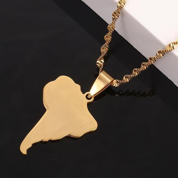 stainless steel gold color south america map pendants necklace trendy map chain jewelry, Silver
stainless steel gold color south america map pendants necklace trendy map chain jewelry, Silver