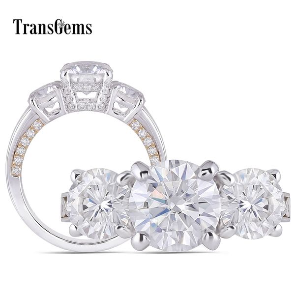 transgems 14k 585 white and yellow gold 2ctw center 6.5mm gh color moissanite 3 stone engagement ring for women with accents y200620, Slivery;golden 
transgems 14k 585 white and yellow gold 2ctw center 6.5mm gh color moissanite 3 stone engagement ring for women with accents y200620, Slivery;golden