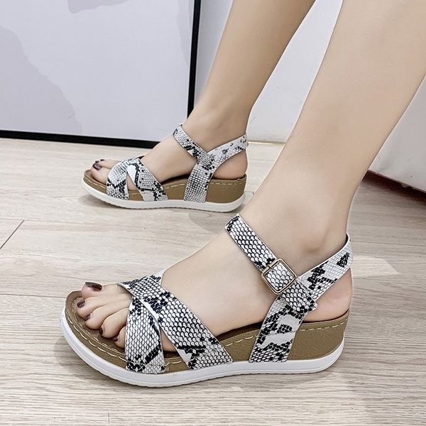 women's sandals woman snake print women platform sewing female buckle strap ladies fashion summer size 36-42 y200405, Black
women's sandals woman snake print women platform sewing female buckle strap ladies fashion summer size 36-42 y200405, Black