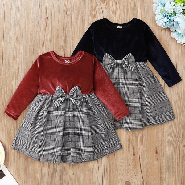 girl's dresses autumn girl toddler princess dress kids baby party pageant plaid long sleeve splicing clothes, Red;yellow
girl's dresses autumn girl toddler princess dress kids baby party pageant plaid long sleeve splicing clothes, Red;yellow