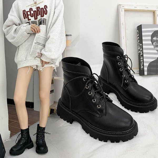 2020 winter women pumps dress martin boots platform fashion lace up round toe mid heels snow botas women shoes, Black
2020 winter women pumps dress martin boots platform fashion lace up round toe mid heels snow botas women shoes, Black