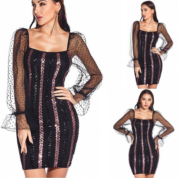mesh sheer sequins woman dress patchwork hollow out fashion long sleeve work bodycon dress ropa para mujer elegant 07, Black;gray
mesh sheer sequins woman dress patchwork hollow out fashion long sleeve work bodycon dress ropa para mujer elegant 07, Black;gray