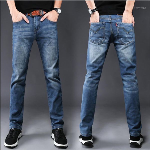 men's jeans men's light-colored c summer thin casual trousers loose straight pants stretch men demin gtd1, Blue
men's jeans men's light-colored c summer thin casual trousers loose straight pants stretch men demin gtd1, Blue