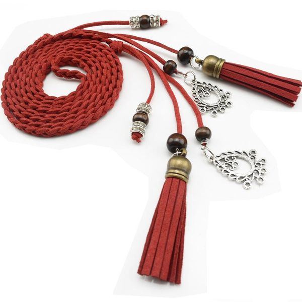 women belt for dress fashion folk-custom tassel braided pendant waist belt casual thin, Black;brown
women belt for dress fashion folk-custom tassel braided pendant waist belt casual thin, Black;brown