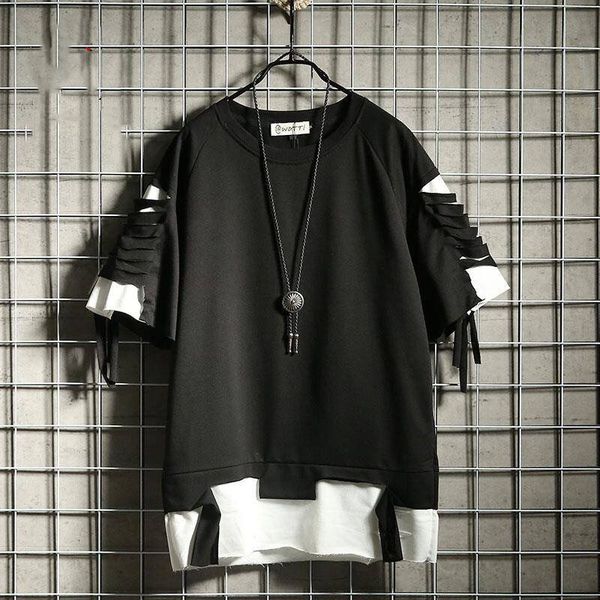 2020 oversized t shirt streetwear ripped hole vintage hip hop t shirt false two loose short sleeve summer, White;black
2020 oversized t shirt streetwear ripped hole vintage hip hop t shirt false two loose short sleeve summer, White;black