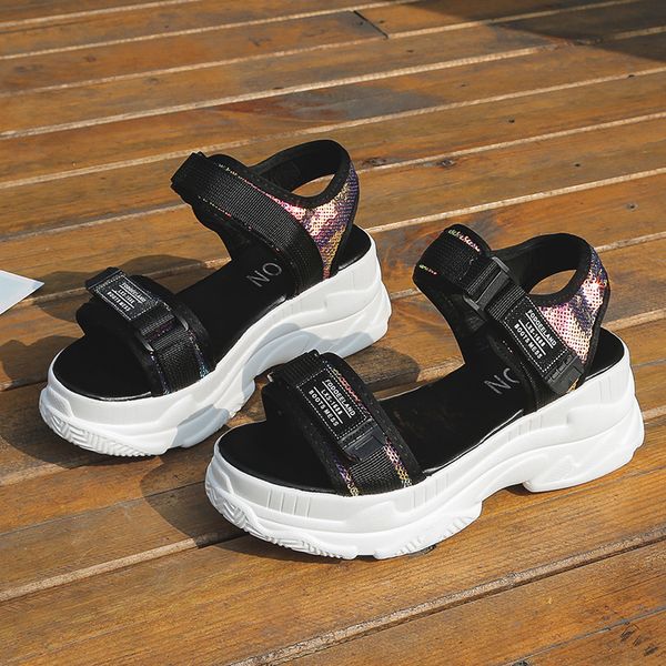 2021 the new open platform clogs with glitter, new women's sandals, clogs, summer ybwy, Black
2021 the new open platform clogs with glitter, new women's sandals, clogs, summer ybwy, Black