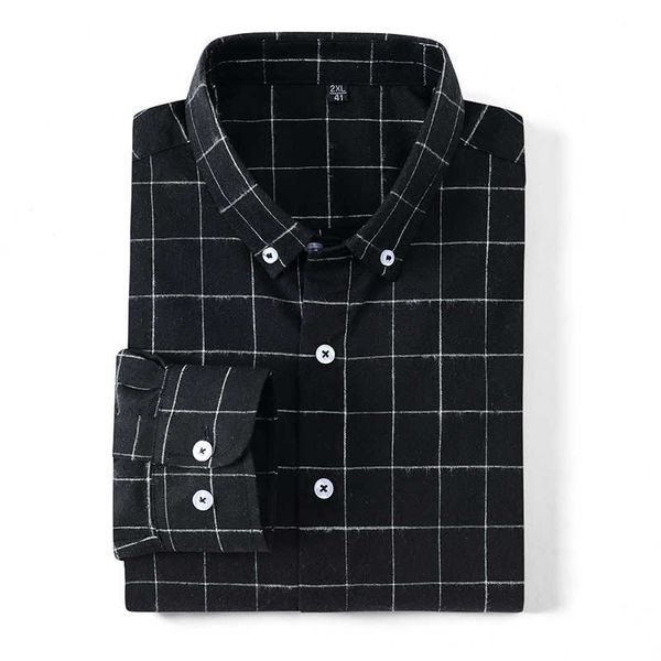 aoliwen brand plaid flannel spring fashion casual classic button collar fit black long sleeve men's shirt, White;black
aoliwen brand plaid flannel spring fashion casual classic button collar fit black long sleeve men's shirt, White;black