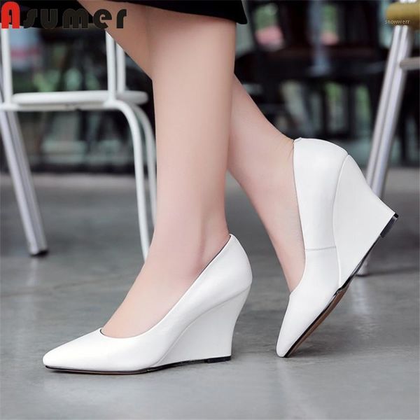 asumer 2021 new genuine leather shoes pointed toe shallow high heels shoes wedges solid colors slip on pumps women1, Black
asumer 2021 new genuine leather shoes pointed toe shallow high heels shoes wedges solid colors slip on pumps women1, Black