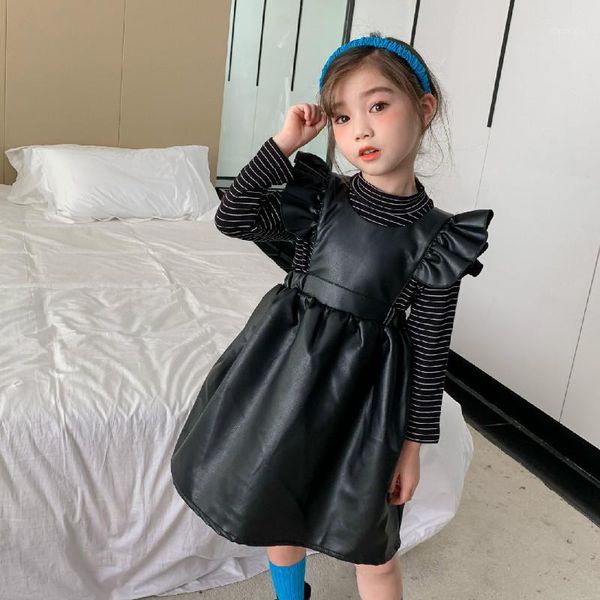 girl's dresses 2021 autumn arrival girls fashion pu dress kids sleeveless overalls dresses1, Red;yellow
girl's dresses 2021 autumn arrival girls fashion pu dress kids sleeveless overalls dresses1, Red;yellow