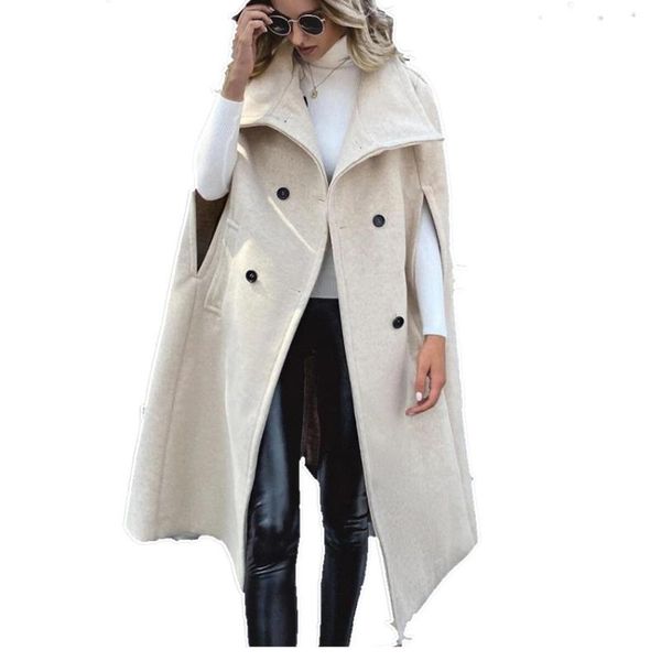 women's wool & blends arrival fashion cloak woolen coat women double breasted shawl autumn winter long overcoat, Black
women's wool & blends arrival fashion cloak woolen coat women double breasted shawl autumn winter long overcoat, Black