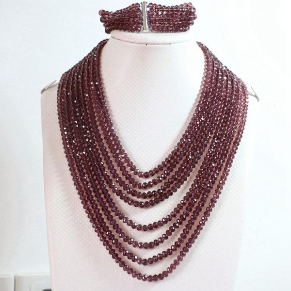 bright purple crystal glass 4x6mm beads fashion diy jewelry set 8 rows chain nacklace 5 rows bracelet b853, Silver
bright purple crystal glass 4x6mm beads fashion diy jewelry set 8 rows chain nacklace 5 rows bracelet b853, Silver