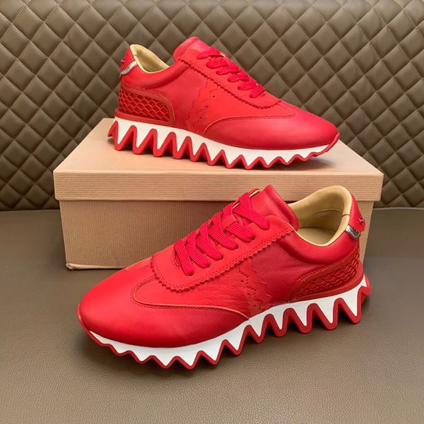 eu48 luxurys designers shoes men red bottoms sneakers loubishark flat lace-up women trainers genuine leather sneakers with box, Black
eu48 luxurys designers shoes men red bottoms sneakers loubishark flat lace-up women trainers genuine leather sneakers with box, Black