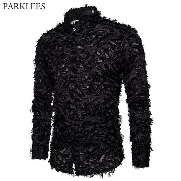 black feather lace shirt men 2020 fashion see through clubwear dress shirts mens event party prom transparent chemise s-3xl c0117, White;black
black feather lace shirt men 2020 fashion see through clubwear dress shirts mens event party prom transparent chemise s-3xl c0117, White;black