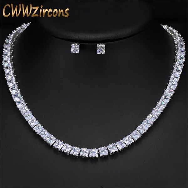 cwwzircons sparkling square cubic zirconia crystal silver color fashion tennis choker necklace set for women accessories t031 201222, Slivery;crystal
cwwzircons sparkling square cubic zirconia crystal silver color fashion tennis choker necklace set for women accessories t031 201222, Slivery;crystal