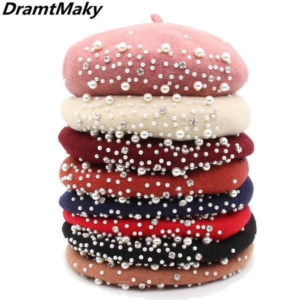 new pearl diamond lady winter berets hat painter women hat 100%wool vintage berets solid color caps female bonnet warm gorro, Blue;gray
new pearl diamond lady winter berets hat painter women hat 100%wool vintage berets solid color caps female bonnet warm gorro, Blue;gray