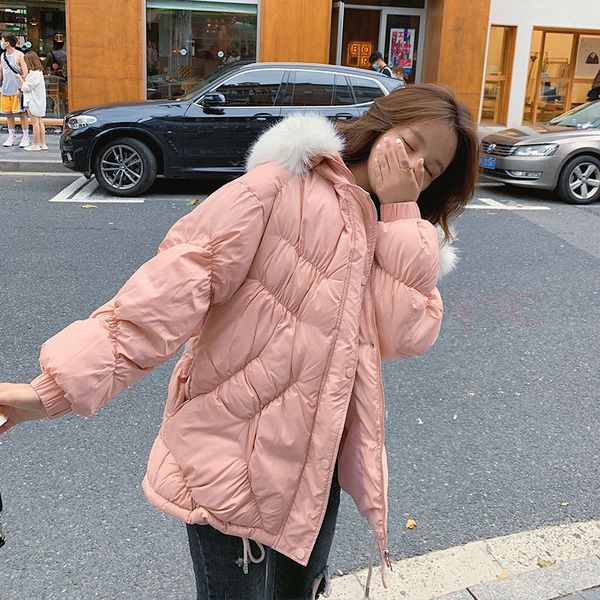 2020 winter new short large collar cotton padded plaid down women's korean loose jacket fashion, Black
2020 winter new short large collar cotton padded plaid down women's korean loose jacket fashion, Black