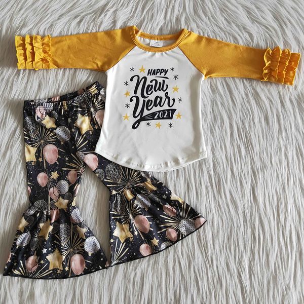 kids designer clothes girls happy new year wholesale children clothing 2pcs boutique bell bottom girls clothes set toddler outfits, White
kids designer clothes girls happy new year wholesale children clothing 2pcs boutique bell bottom girls clothes set toddler outfits, White