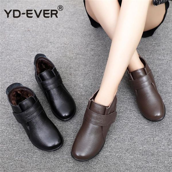 fashion winter shoes women's genuine leather ankle flat boots casual comfortable warm woman snow boots, Black
fashion winter shoes women's genuine leather ankle flat boots casual comfortable warm woman snow boots, Black