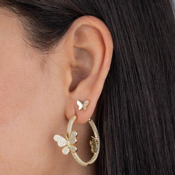 2021 spring new fashion women jewelry full micro pave cz iced out bling butterfly circle hoop earring, Golden;silver
2021 spring new fashion women jewelry full micro pave cz iced out bling butterfly circle hoop earring, Golden;silver